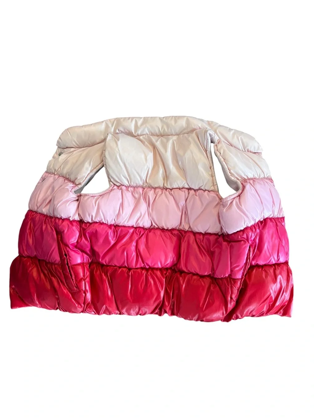 Old Navy Size 4T Fleece Lined Colorblock Puffy Vest in Pink and Red